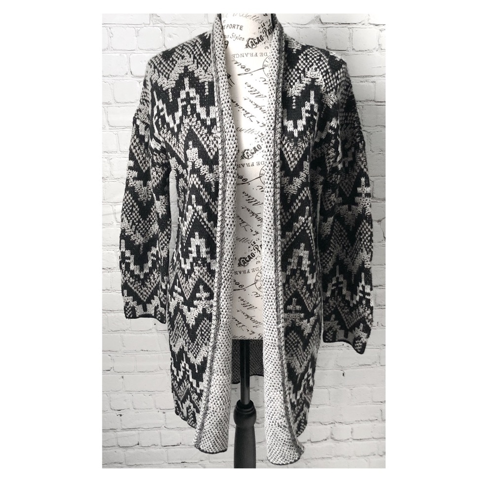 Lucky Brand XS Chevron Open Front Cardigan